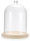 SUMNACON Glass Display Cloche Dome with Solid Wooden Base and Globe Handle, Decorative Clear Display Bell Jar Glass Cover Dome Cloche Showcase for Plant, Collection, Toy, Crystal