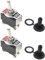 VGOL 2 Piezas Interruptor de Palanca de Encendido Y Apagado DPST de Doble Polo 53,2x33,5mm 10A 125VAC 6A 250VAC con Tapa de Metal Impermeable Interruptor Basculante de 4 Pines