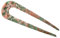 Wyldchild Aina - Forcella per capelli, 11,7 cm, motivo mosaico rosa-verde, in acetato di cellulosa, a forma di U, stile francese, per tutti i tipi di capelli, per capelli