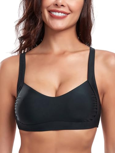 Ocean Blues Women's Black Bandeau Bikini Top Size Large