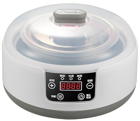 GYLFZDQ Yogurtiera 36 Ore con Controllo della Temperatura e Timer, yogurtiera da 1,2 l con Display a LED, yogurtiera Multifunzionale in Acciaio Inox per Uso Domestico (yogurtiera + 5 Tazze) White,12L