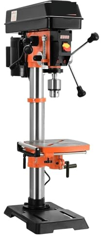BINGNU Perceuse à Colonne d'établi de 12 Pouces, Table de Travail en Fonte à Vitesse Variable avec Lampe de Travail, perceuse de Table