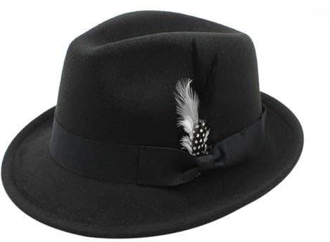Men's German Oktoberfest Hat Lightweight Alpine Fedora Hat with Feather Traditional Adults German Bavarian Beer Festival Hats for Oktoberfest Fancy Dress Accessories
