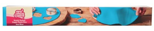 FunCakes Ausgerollte Pâte à Sucre Disc, Sea Blue, 430 g | Pré-étalée, Délicieux goût d'amande, Facile à utiliser, Parfaite pour décorer les Gâteaux, Décoration de Gâteaux