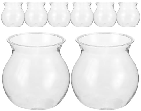 DOITOOL Lot de 8 Pots de Fleurs Transparents à Bulles Vases Hydroponiques pour Succulentes Jardinières Compactes en Verre Décoration Intérieure et Propagation Facile pour Bureau et