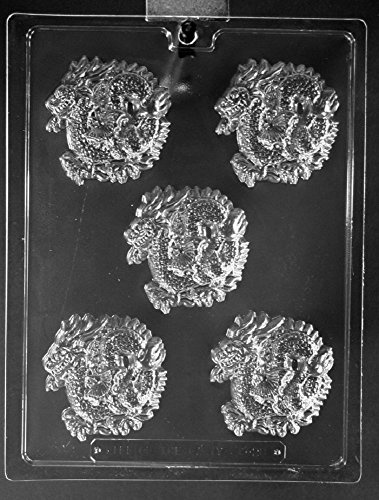 Grandmama's Goodies I028 Small Dragon Pieces Chocolate Candy Soap Mold with Exclusive Molding Instructions