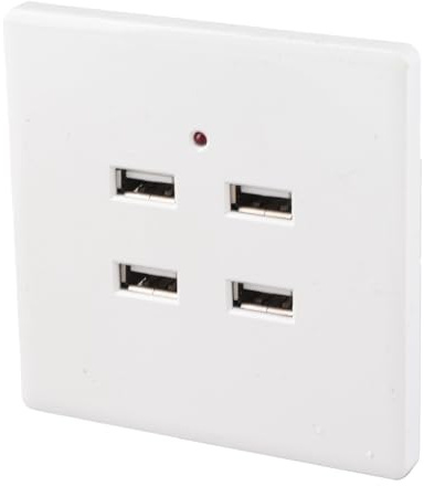 Nikou USB Wandsteckdose, 4 USB Anschlüsse DC 5 V Home Office Elektrische Wandsteckdose Ladegerät (110~250 V)