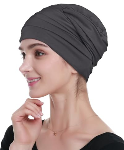 Alnorm Casques pour Le Cancer du Sein Casquette de chimiothérapie Couvre-Chef Gris