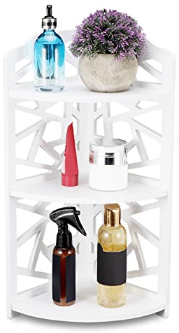 Eckregal stehend, Eckablage mit 3 Ablagen, Dusch-Eckregal Stehendes Bad Caddy Duschregal Badezimmer-Organizer für Seifenshampoo