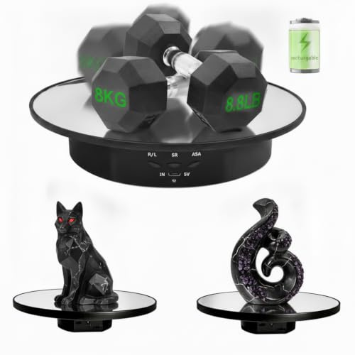 Motorized Rotating Display Stand, 7.8in, 17.6 lb Load, Mirror Turntable
