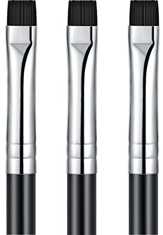 3 Stück Augenbrauen Pinsel Fein Abgewinkelter Pinsel Flach Abgewinkelter Eyeliner Pinsel Pro Präzision Gel Lidschatten Makeup Pinsel Ultradünne Synthetische Borsten mit Flachem Winkel