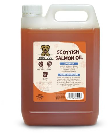 True Dog 100% Pure Scottish Salmon Oil 5ltr | Salmon Oil for Dogs & Cats, Omega 3, 6 & 9, Skin and Coat Health, Joint & Mobility Support