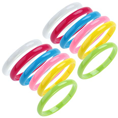 STOBOK women's bracelets plastic bangle bracelets fashion Resin Wristbands Rings children's Candy Color bangle for women Party Favors 12 Pcs