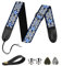 Gitarrengurt, BetterJonny Baumwolle Verstellbarer Gitarrenband Gitarre Schultergurt Guitar Strap mit Lederenden Gurtschlösser Gitarrenhals Gurt für E-Gitarre Westerngitarre Akustikgitarre Bass, Blüten