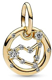 Pandora Moments Capricorn zodiac 14k gold-plated dangle with clear cubic zirconia