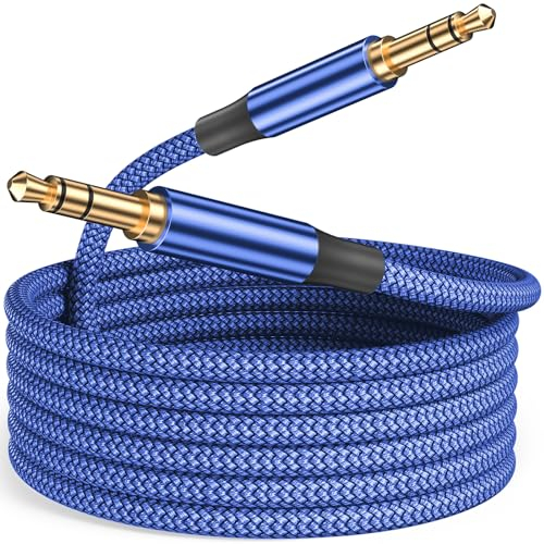 Siwket 3.5mm Aux Kabel 10m, lange Audio Kabel Nylon Klinke auf Klinkenkabel Stereo Audiokabel für Smartphones, iPhone/iPod,Tablet, Auto, Handy, PC, MP3/MP4 Player, Auto, Lautsprecher, Kopfhörer,usw.