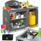 KESSER® Campingküche | Inkl. Tragetasche & Becherset | Campingschrank Faltschrank | mit Aluminiumgestell | Reiseküche | Küchenbox | Zeltschrank | Outdoor Camping Küche | Grau | Typ F4