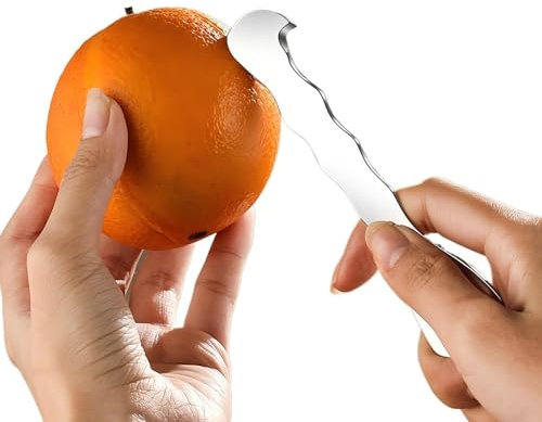 Sbucciatore per arance e agrumi, in acciaio inox 304, ergonomico, per arance, pompelmi e limoni, rimozione della pelle facile e sicura con impugnatura comoda