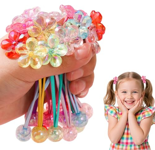Evadollina Gomas para el cabello niñas, 14 piezas de gomas para el cabello, adornos para el cabello niñas, horquillas niñas, diademas esféricas para niños, regalos de navidad