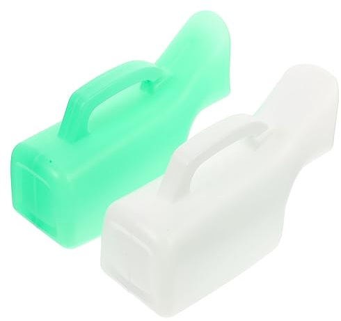 TOGEVAL Lot De 2 Urinoirs Féminins 1000ml En Plastique Épais, Bouteilles à Urine Pratiques Blanches Et Vertes, Portables Et Solide Pour Voyage, Hôpital Et Usage Domestique