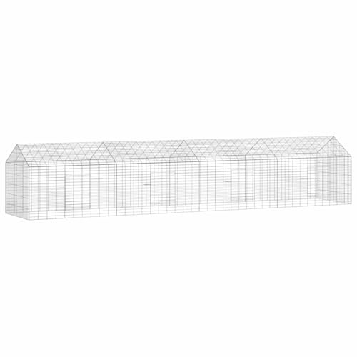 Mhdvray Jaula para conejos de acero galvanizado, 400 x 78 x 78 cm, color plata, gran establo para animales pequeños para jardín y terraza, resistente recinto para animales pequeños al aire libre