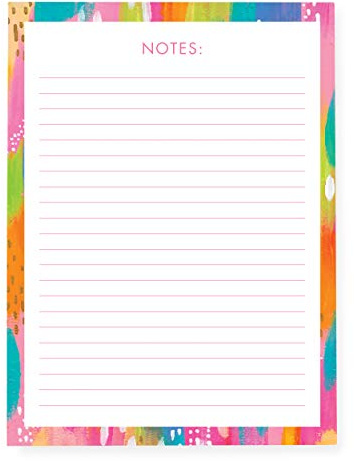 Graphique Large Notepad, Brush Strokes – 6 x 8, Cute Notepad with 150 Tear-Off Sheets, Features the Word “Notes” on Every Page – Perfect for Note Taking, List Making, and More