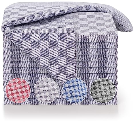 Blumtal Geschirrtücher Baumwolle 50x70 cm im 20er Set - Oeko-TEX zertifizierte Küchentücher - extrem saugstarke Geschirrhandtücher - Kitchen Towels waschbar bis 95 °C - Geschirrtücher Grau-Weiß Karo