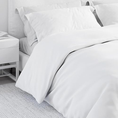 Corredocasa Set Copripiumino Matrimoniale in Puro Cotone, Made in Italy - Biancheria Letto Tinta Unita con Sacco per Piumone e 2 Federe - Morbido e Traspirante (Bianco, Matrimoniale)
