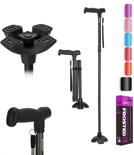 MOODIC Tall Men's Walking Cane 42.52 in. Extra Long Walking Canes Easy to Travel is Suit for Big People Over 5 Feet 9 Inches (Black)
