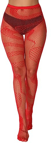 Buitifo Kvinnor Sexiga Tights Mönstrade Fisknät Strumpor Lår Höga Tights Leggings
