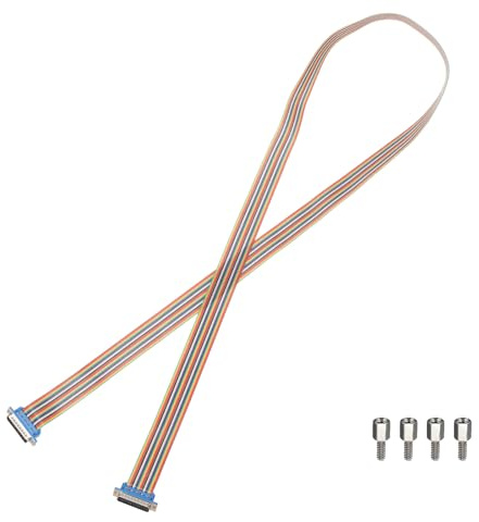 sourcing map IDC Serial Cable Rainbow Wire Flat Ribbon Cable DB25 Male to DB25 Male 59 Inch Length 2.54mm Pitch Breadboard Jumper Wires for Electronic Projects