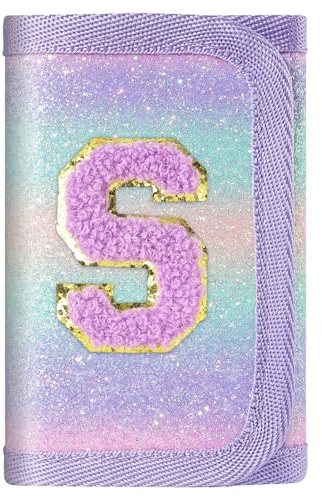 sundee Kids Wallet Trifold Wallet with Personalized Initials Alphabet Perfect Girls Gifts for Birthday Festival Purple-S
