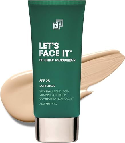 Shakeup Cosmetics Mens Tinted Moisturiser, Vegan Makeup for Men, Natural Coverage for Redness & Blemishes, 24hr Moisturisation with SPF, Easy Application, Light Shade, 50ml. Aka. LET'S FACE IT