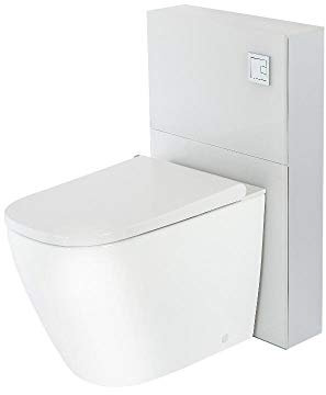 Milano Arca 504mm Bathroom Toilet WC Unit Back to Wall Japanese Bidet Pan Cistern Seat - White
