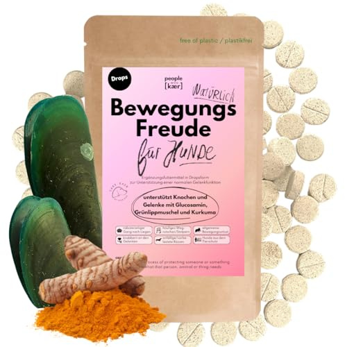 People who Kaer Lot de 60 comprimés articulaires naturels pour chien avec moule à orles verts, curcuma, glucosamine et vitamines, soutien articulaire et osseux pour chiens à haute acceptation