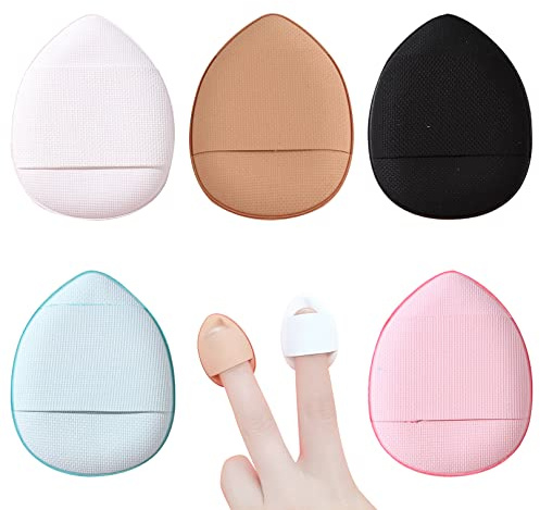 5 Pcs Finger Powder Puff Make up Puff Mini Powder Puff Wet Dry Makeup Tool for Foundation Concealer,Wet Dry Makeup Tool,Cosmetic Foundation Sponge Mineral Powder