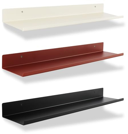 Natural Goods Berlin 1x Sheet Estante de Pared, Estante Flotante, Sistema de estantes, especiero, Estante para Utensilios de baño, champú, jabón, Toallas (Negro, 600mm)
