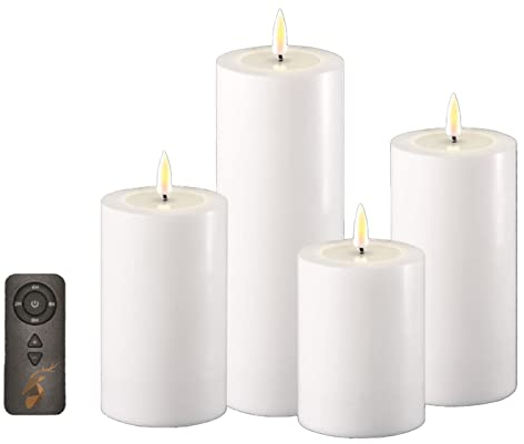 ReWu Deluxe Homeart LED Kerzen Geschenkbox Set mit Fernbedienung und Timerfunktion in Weiß