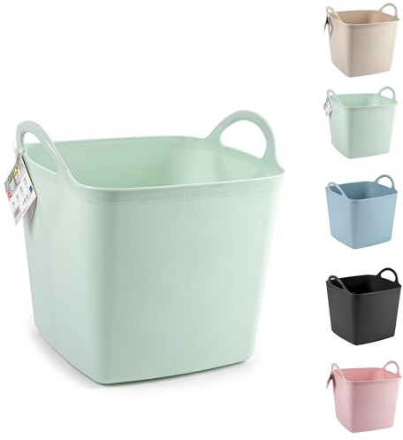 16L Multipurpose Heavy Duty Flexi Tub, Flexible Storage Bucket Home Garden | Laundry, Kitchen Bucket | Mint Green