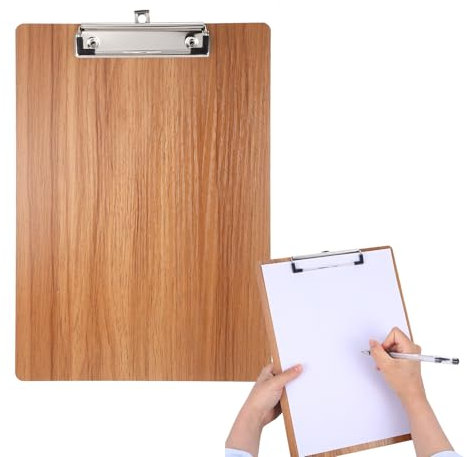 Klemmbrett A4 Holz, Klemmbretter A4 mit Klammer für Tägliche Notizen, zum Organisieren von Quittungslisten und Täglichen Besorgungslisten (Farbe Kirschbaumholz)