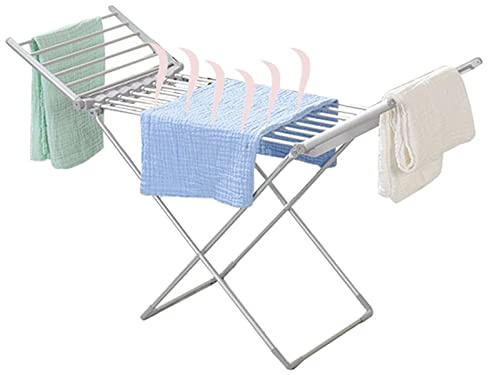 Electric Heated Clothes Airer Dryer Portable with Wings Folding Low Energy Efficient Drying Rack Towel Warmer Laundry Fashionable of Light Selfless