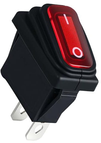 VIVIWI Wasserdichte kleine Kippschalter, 2-polig, Knopf-Kontrollschalter, rechteckige Designs, Rock-Schalter, 2-Gang für sichere Ausrüstung