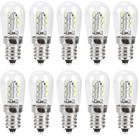 Respicefinem 10pcs E12 Frigo LED Lampadina 5W AC 230V Sostituzione per Lampada a Macchina da Cucire per la Casa (Luce Bianca)