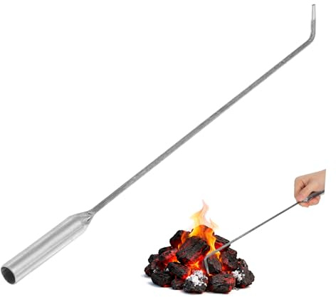 GALPADA Brasero de póquer resistente al calor y duradero, mango ergonómico para un agarre seguro, práctico utensilio para chimenea para interior y exterior para fuego seguro