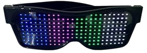 Sxhlseller LED-Brille, Anpassbare LED-Brille mit APP-Steuerung, Leuchtbrille, Leuchtet Im Dunkeln, Party, Halloween-Brille für Party, Hochzeit, Geburtstag, Neujahr, Karneval