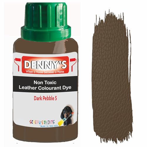 All in One Leather Colourant Self Seal Leather Dye Repair Paint for Furniture, Sofas, Car Seats (Dark Pebble 5, 250ml Bottle)