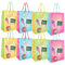 com-four® 8x Geschenktasche, Geschenkverpackung für Schulanfänger, eckige Schultüte mit Henkeln, faltbarer Beutel aus Pappe zur Einschulung (8 Stück - 4 Farben)