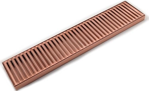 Bandeja de recuperación de acero inoxidable, color cobre, 50 x 10 cm, alfombrilla de bar, escurridor, bandeja receptora de acero inoxidable, encimera Drip Tray Barmat bandeja de goteo de hardware bar