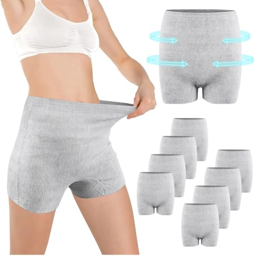 ACWOO 9er Pack Wochenbett Unterhosen, Wochenbett Netzhöschen Wochenbett Pantie Postpartum Underwear Dehnbar, Feuchtigkeitsableitend, Atmungsaktiv, für Den Perfekten Sitz Deiner Binden & Einlagen