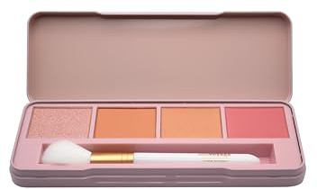 bonvoyage Essentials Radiant, Palette Viso con Fard in Polvere, Illuminante e Pennello, Kit Di Trucco Portatile con Tonalità Matte e Luminose, Sfumabile e Versatile